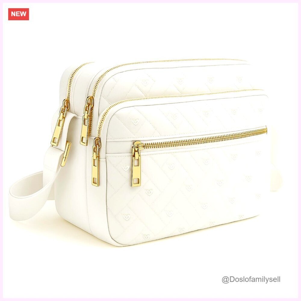 Waterproof Nylon Crossbody Bag with Hand Stitched Design, Travel Purse